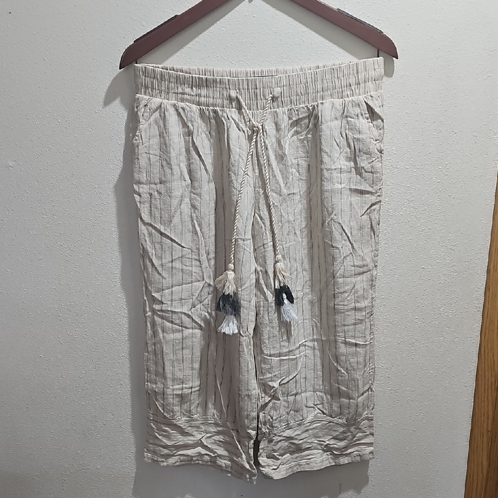 Women's Cream Wide Leg Pants